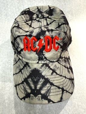 AC/DC Black and Gray Tie-Dye Strap Cap.H3 Headwear Adjustable